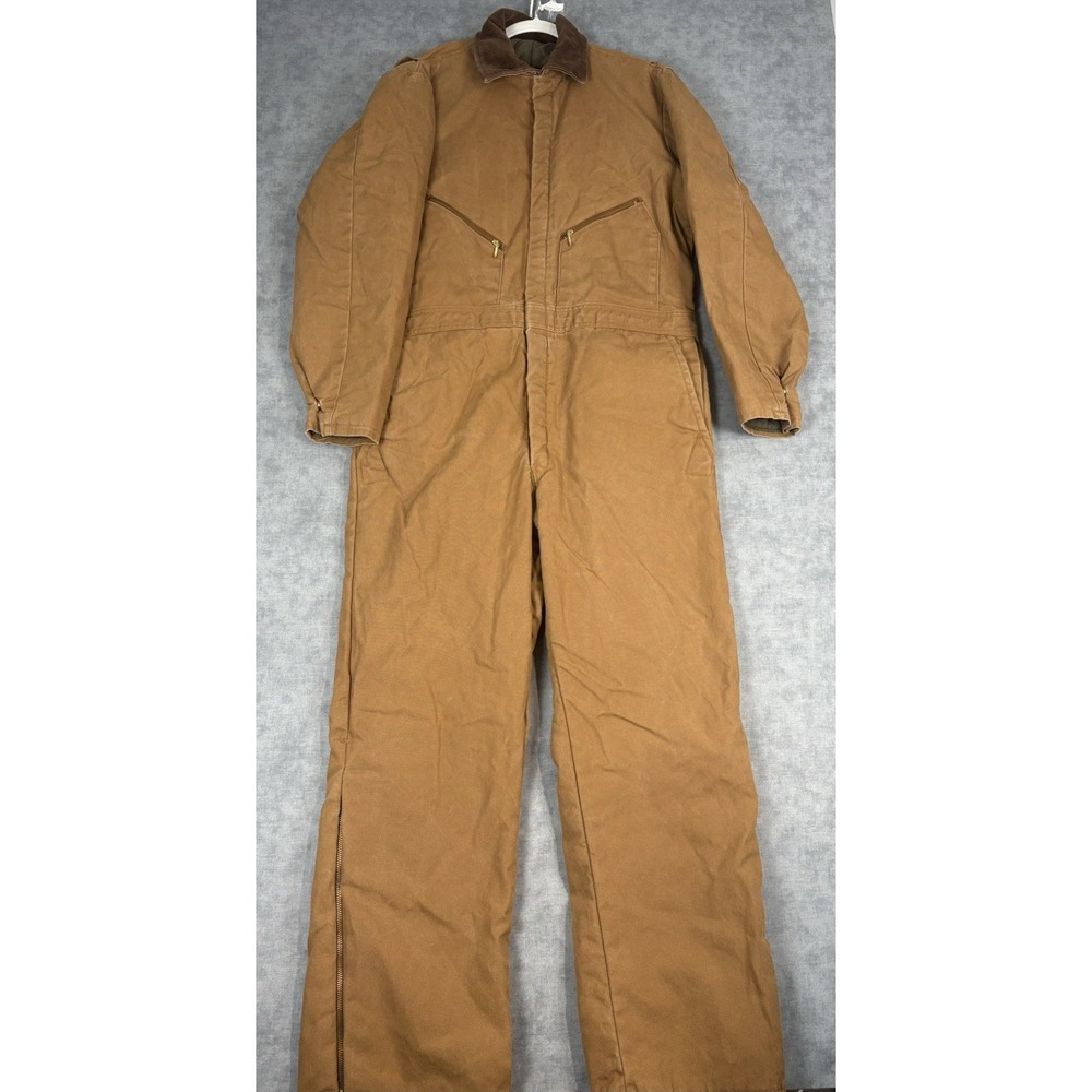 Vintage Walls Blizzard Pruf Coveralls Mens L 42-44 Insulated USA Brown Workwear